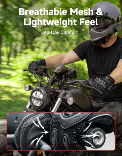 Motorcycle Gloves for Men (Black / XX-Large)