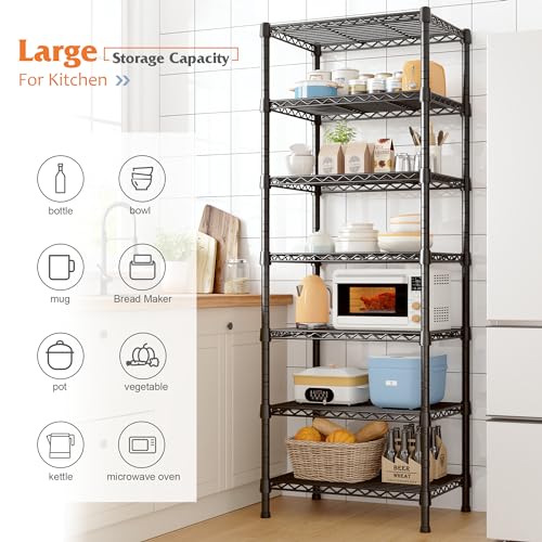 7 Tier Metal Shelving Unit (7 Tier-18"D x 18"W x 71"H)