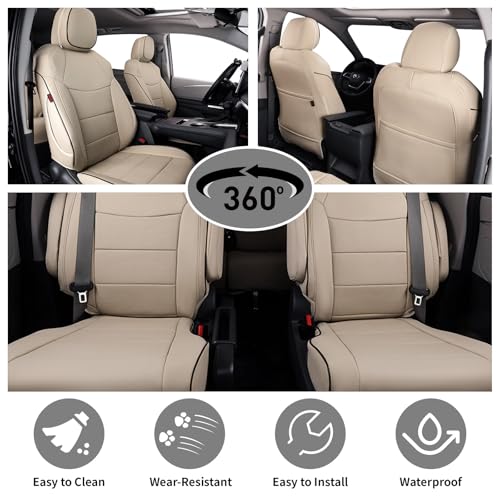 Sienna Seat Covers for 2011 (Leather (Beige) / 2011-2020 8 Seats, 2nd Row 4/2/4 Split)