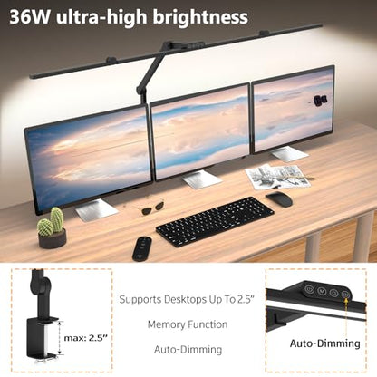 3000 Lumen Ultra Bright Architect Desk Lamp with Clamp (Black)