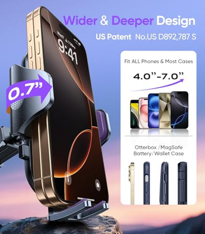 Stable Car Phone Holder [Upgraded Strongest Suction (Purple)