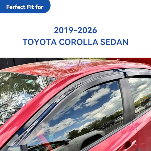Window Visors Rain Guards for 2019 (2019-2026 Toyota Corolla Sedan)