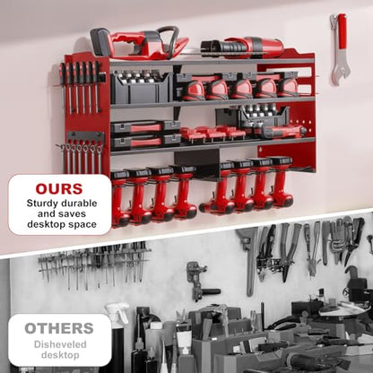 Large Power Tool Organizer Wall Mount Red (Red)
