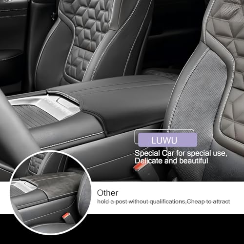 Center Console Cover Compatible with 2025 2026 Nissan Armada Accessories 2025 2026 Armada SV (2025 2026 Armada Thin Black)