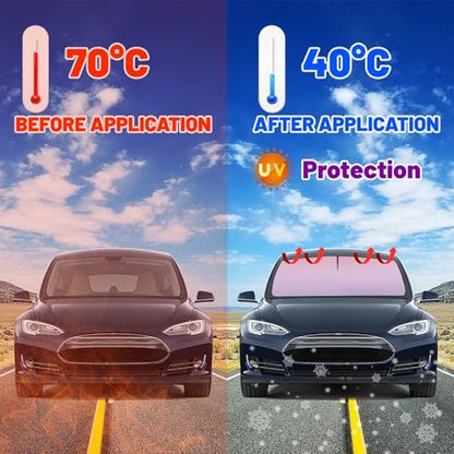 Colorful Car Windshield Sunshade Umbrella Sun Shade Umbrella for Car Foldable Windshield Umbrella Block UV Rays Heat Keep Vehicle Cool for Cars SUV 57"x30" (colorful 2)