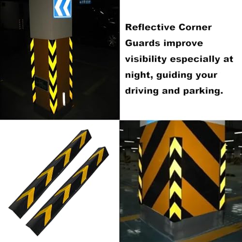 6 Pack 27" Rubber Corner Guard Protector for Parking Column Lot Garage Wall
