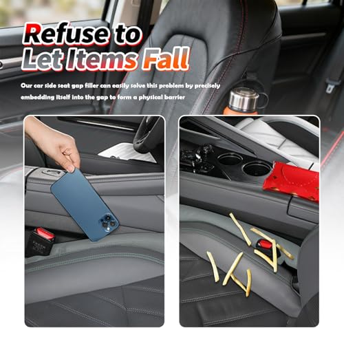 2026 2PCS Upgraded Car Seat Gap Filler with Fixing Ring (Sage Green)