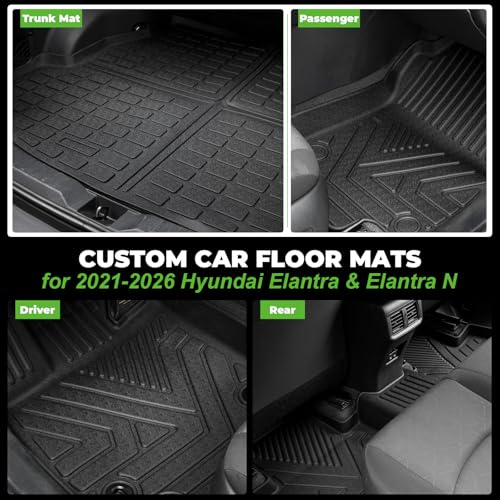 Floor Mats & Cargo Liner Set Fit for 2021 (2021-2025 Hyundai Elantra & Elantra N)