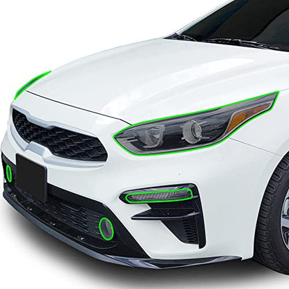 Full Headlight Head Light Tint Kit Compatible with Kia Forte 2019 (Front Kit 19-21 / Light Smoke)