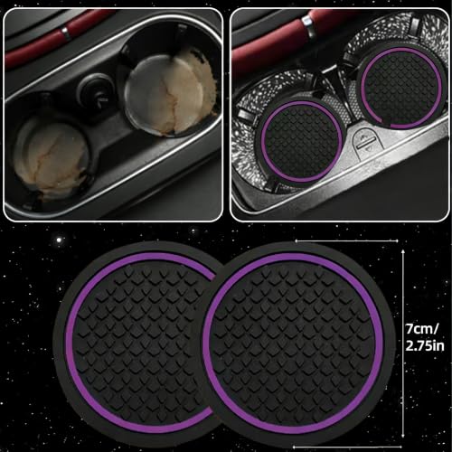 14 PCS Leather Car Seat Covers Full Set (Steering Wheel Cover Set / Black & purple)