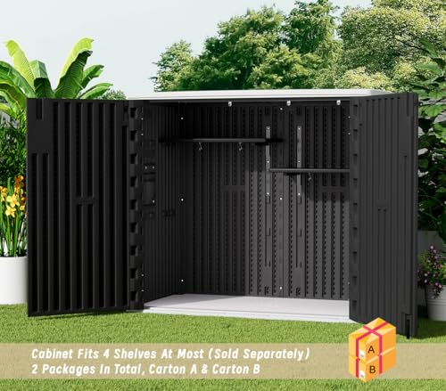Outdoor Horizontal Storage Sheds (Black / 37 Cu.ft)