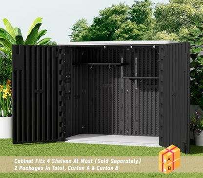 Outdoor Horizontal Storage Sheds (Black / 37 Cu.ft)