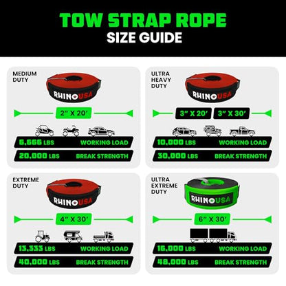 Recovery Tow Strap (Red / 3in x 30ft)