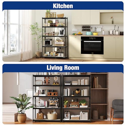5 Tier Storage Shelf (Black / 35.4"W x 15.7"D x 72"H)
