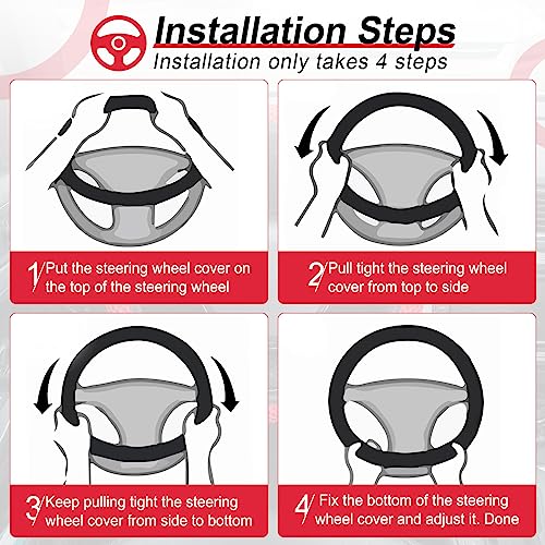Elastic Stretch Steering Wheel Cover (Red)