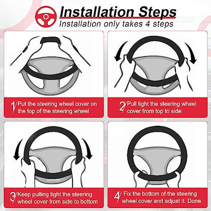 Elastic Stretch Steering Wheel Cover (Red)