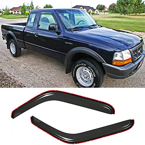 Window Visors Dark Smoke Rain Guards for 2010 (2010-2019 Ford Taurus(Dark Smoke))