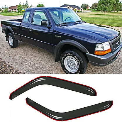 Window Visors Dark Smoke Rain Guards for 2010 (2010-2019 Ford Taurus(Dark Smoke))