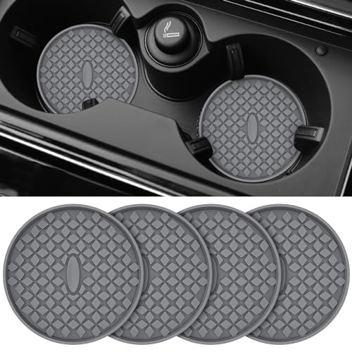 Car Cup Coasters [4 Pack] Silicone Car Coasters (4 Pack-deep Grey)