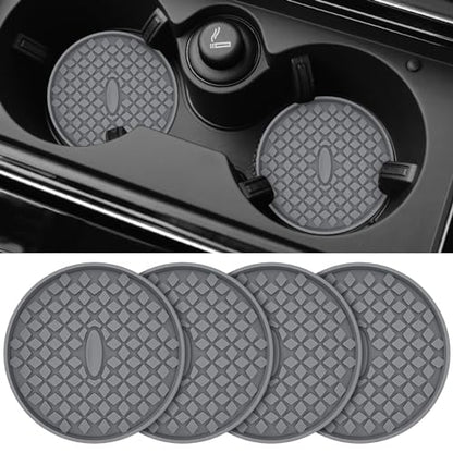 Car Cup Coasters [4 Pack] Silicone Car Coasters (4 Pack-deep Grey)