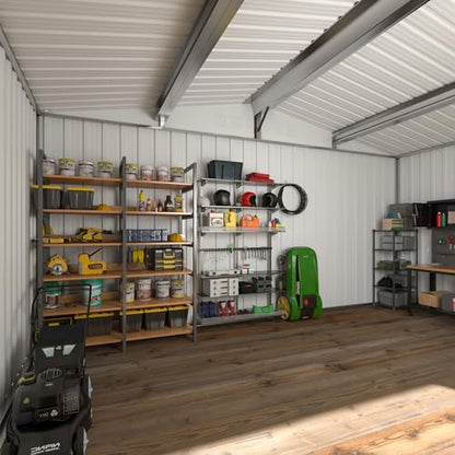 10x14 FT Outdoor Storage Shed for Backyard (White / 10x14 FT)