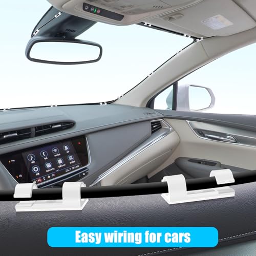 50pcs Medium Self Adhesive Cable Clips White (Medium / White)