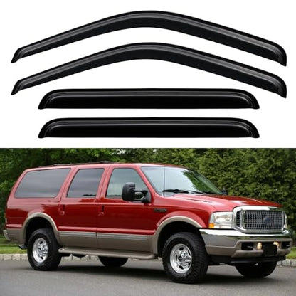 Window Visors Rain Guards for 2000 2001 2002 2003 2004 2005 Ford Excursion (2000-2005 Ford Excursion)