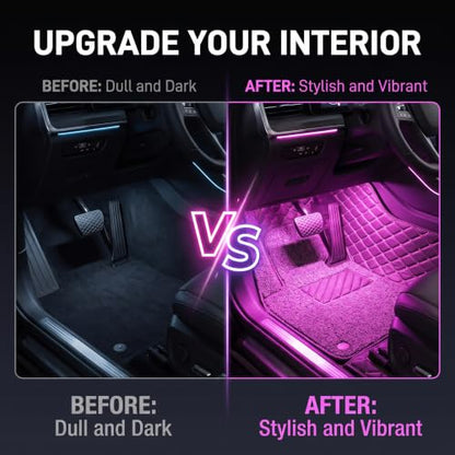 24‑LED USB Car Interior Ambient Light Strips (1 PC / Purple)