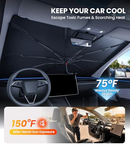 Windshield Sun Shade Umbrella for Tesla Model Y (Tesla Model Y/3)