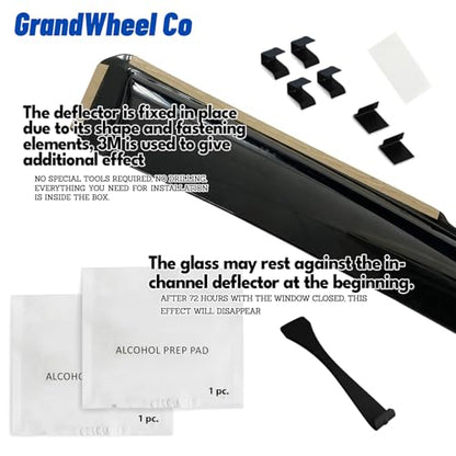 Window Deflectors Smoke Tinted in (For F150 15-20 SuperCrew)