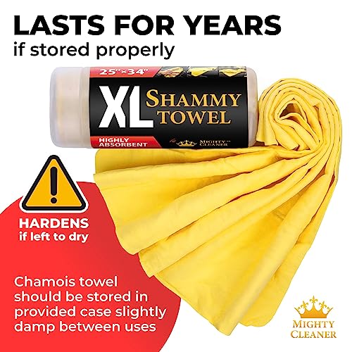 XL Shammy Towel for Car (Yellow / 1 Pack (25" x 34"))