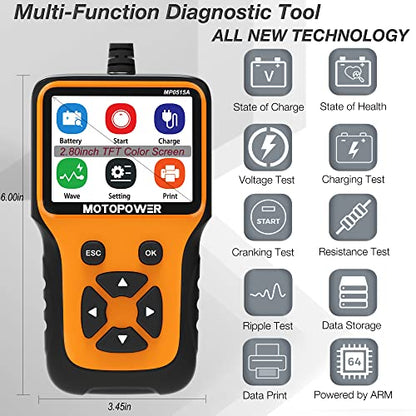 MP0515A 12V Car Battery Tester Automotive 100 (Compact)