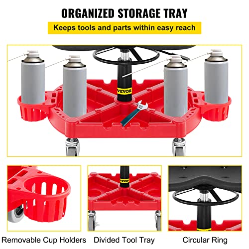Rolling Garage Stool (Red)