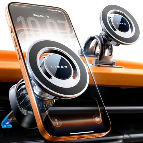 for MagSafe Car Mount [Strong Magnets] Magnetic Phone Holder for Car Hands Free Cell Phone Mount Cradle Vent & Dashboard Car Accessories for Women Men fit iPhone 17 16 15 14 13 12