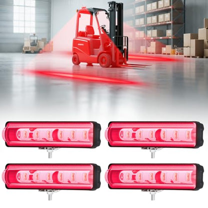 LED Forklift Safety Light Red for AGV Automated Guided Vehicle (Red / 4PCS)