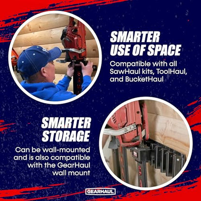GearHaul SawHaul SnapLok Rotating Tractor Chainsaw Carrier (Rotating - Tractors / 20 Inch Scabbard / Red)