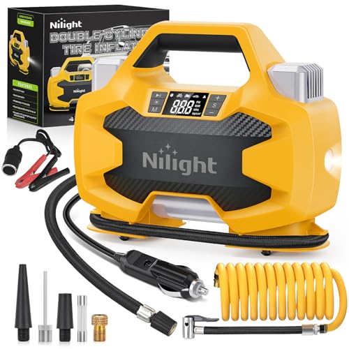 Portable DC 12V Tire Inflator Dual Cylinders and Dual Motors 150PSI (Heavy Duty Tire Inflator)