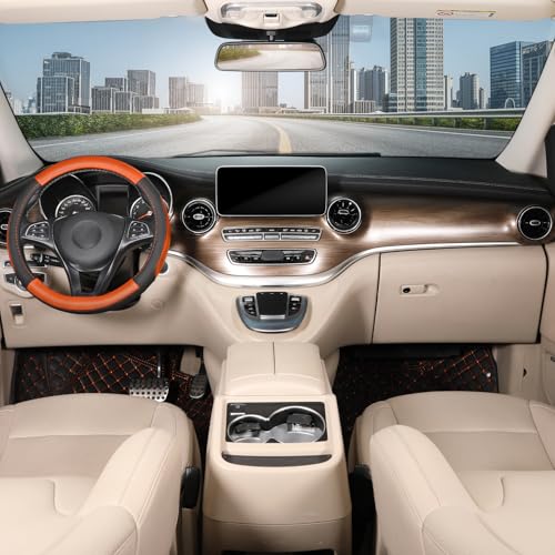 Steering Wheel Cover 14.5 (Standard size[14 1/2''-15''] / Black and Orange)
