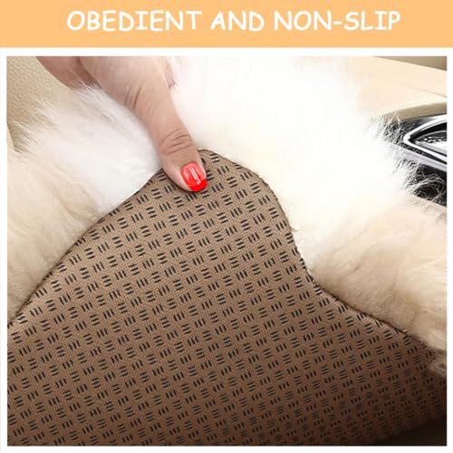 Genuine Wool Car Seat Cushion Comfort Style (Dark Brwon)