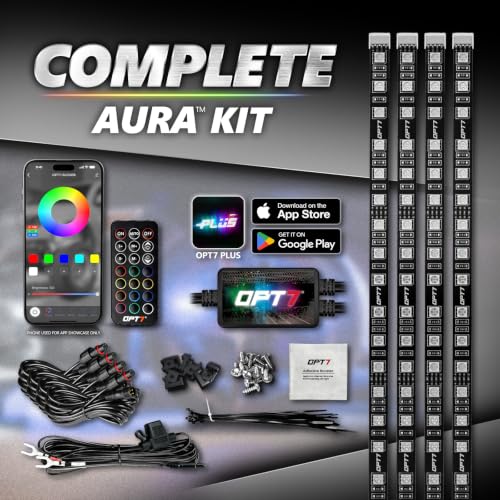 Aura Pro RGB Grille Accent Lights 12" with App & Remote Control (12” LED Strips / RGB (Red, Green, Blue))