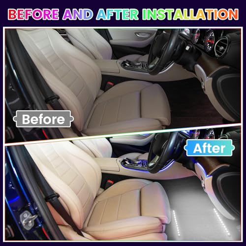 Atmosphere Lights Kit Strip Lights 2in1 Light Interior Car Lights Ambient Light Strip Flexible Color for car (White)