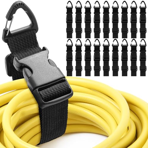 18 Pack Adjustable Extension Cord Holder Straps (Black)