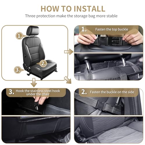 Car Backseat Organizer with Touch Screen Tablet Holder (Dark Purple-1 / 2 Pack)