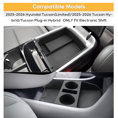 for Hyundai Tucson Electronic Shift Models Center Console Organizer (2025 2026 Hyundai Tucson Electronic Shift 3PCS)