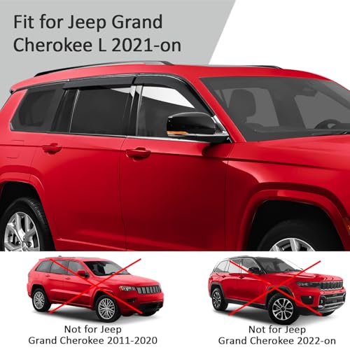 Tape on Extra Durable Rain Guards for Jeep Grand Cherokee L 2021 (For Grand Cherokee L 21-26)