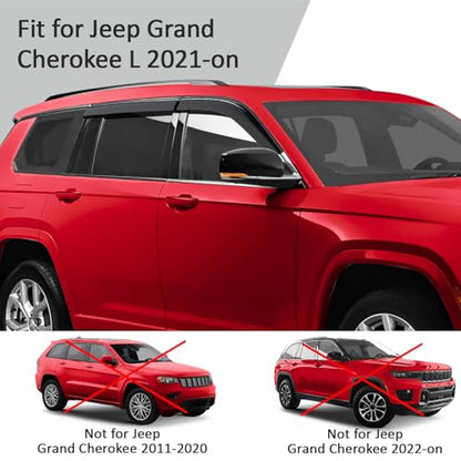 Tape on Extra Durable Rain Guards for Jeep Grand Cherokee L 2021 (For Grand Cherokee L 21-26)