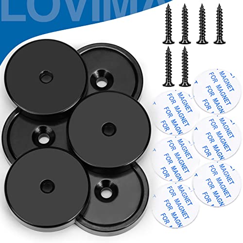 Magnets 110 LBS Heavy Duty Neodymium Strong Magnet 6 Pack (Black / 1.26in)