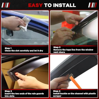 in Channel Window Rain Guards for Toyota Tundra Crew Max 2007 (For 2007-2021 Tundra Crew Max)