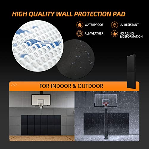 2 Pack Wall Pad 2" Thick Foam Protection Padding (60" x 20" x 2" / 2 PACK / BLACK)