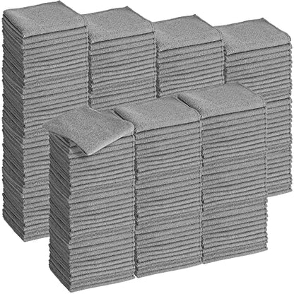100 Pack 12'' x 12'' Microfiber Cleaning Cloths Reusable Cleaning Rags Bulk Microfiber Towels Softer Highly Absorbent Washcloths for House Kitchen Car Window (Gray)